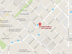 Map to Dental Health at 16th Street Mall